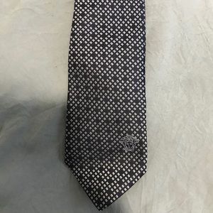 Versace Navy Blue/White Diamonds Tie